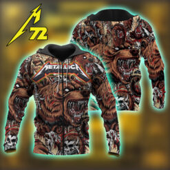 Metallica M72 2025 Denver AOP Zip Hoodie – Night 2 Limited Tour Art Empower Field June 29 1