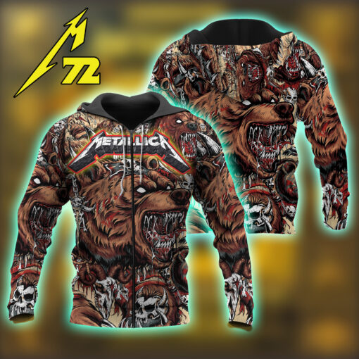 Metallica M72 2025 Denver AOP Zip Hoodie – Night 2 Limited Tour Art Empower Field June 29 1