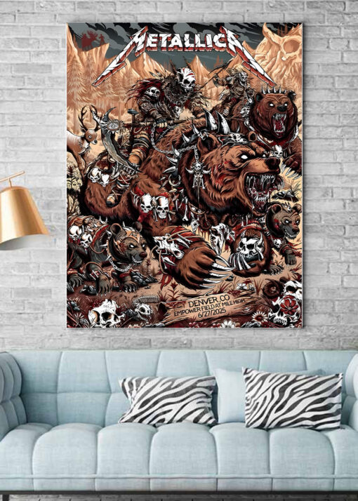 Metallica M72 2025 Denver Night 2 Poster Canvas June 29 Event Art Featuring Pantera Suicidal Tendencies 2