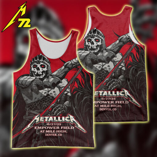 Metallica Pop-Up Shop Tank Top Denver 2025 M72 Tour Skull Flame Graphic Design -1