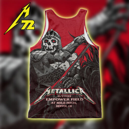 Metallica Pop-Up Shop Tank Top Denver 2025 M72 Tour Skull Flame Graphic Design -2