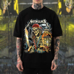 Official Metallica Tampa 2025 T-Shirt M72 Tour Merch at Raymond James Stadium Featuring Pirate Skeleton Art Limited Edition 2