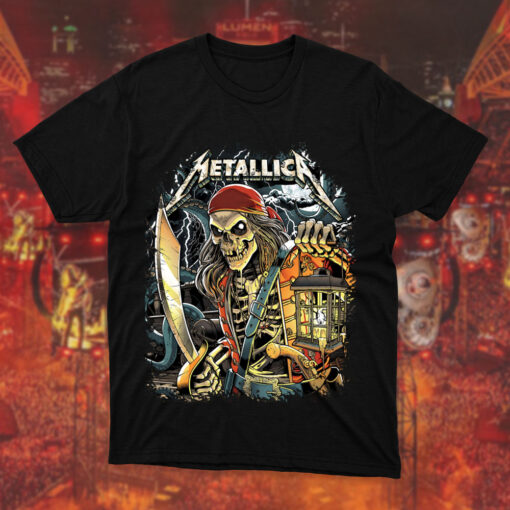 Official Metallica Tampa 2025 T-Shirt M72 Tour Merch at Raymond James Stadium Featuring Pirate Skeleton Art Limited Edition 3