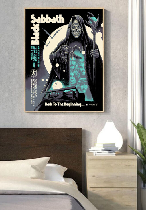 Black Sabbath Last UK Concert Poster – Villa Park 2025 – Reaper & Full Moon Legendary Farewell Print 1