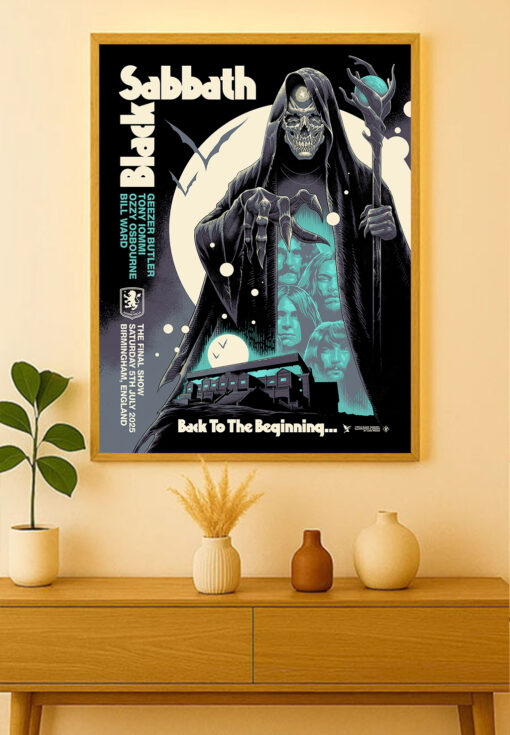 Black Sabbath Last UK Concert Poster – Villa Park 2025 – Reaper & Full Moon Legendary Farewell Print 2