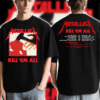 Kill ’Em All 1983 T Shirt Metallica Debut Album Tribute Front Back Tracklist Design