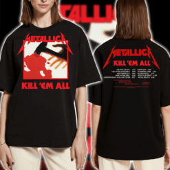Kill ’Em All 1983 T Shirt Metallica Debut Album Tribute Front Back Tracklist Design 2