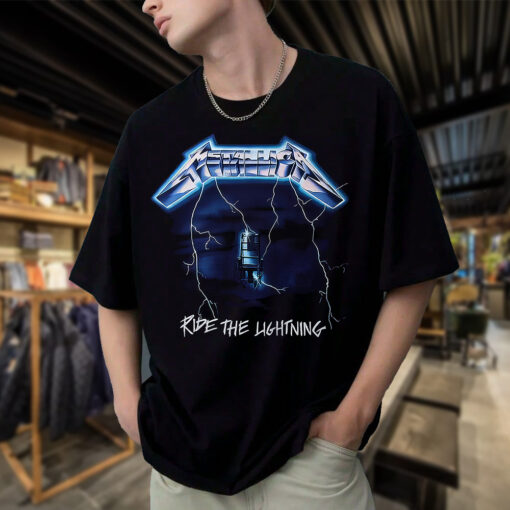 Metallica 1984 Ride the Lightning Tour T Shirt Retro Thrash Graphic Tee 3