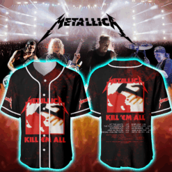 Metallica Kill 'Em All Baseball Jersey 1983 Album Tribute Vintage Thrash Vibe 1