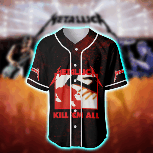 Metallica Kill 'Em All Baseball Jersey 1983 Album Tribute Vintage Thrash Vibe 2