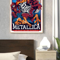 Metallica M72 2025 Poster – Skeleton Mascot HokieBird Canvas – May 7 Blacksburg at Lane Stadium – Pantera & Suicidal Tendencies 1