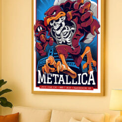 Metallica M72 2025 Poster – Skeleton Mascot HokieBird Canvas – May 7 Blacksburg at Lane Stadium – Pantera & Suicidal Tendencies 3