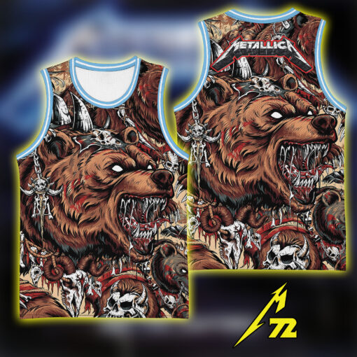 Metallica M72 AOP Basketball Jersey – Skull Warriors & Warbears Art 2