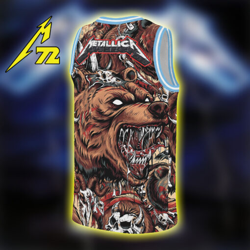 Metallica M72 AOP Basketball Jersey – Skull Warriors & Warbears Art 3