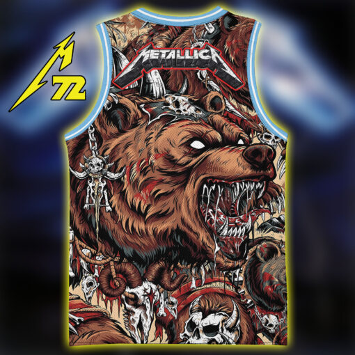 Metallica M72 AOP Basketball Jersey – Skull Warriors & Warbears Art 4