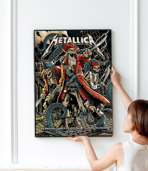 Metallica M72 Tampa Canvas Wall Art Pirate Skeleton Crew Design Tour Collector Edition June 2025