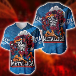 Metallica M72 Tour AOP Baseball Jersey Blacksburg May 7 2025 Lane Stadium Exclusive Merch 1 768x768
