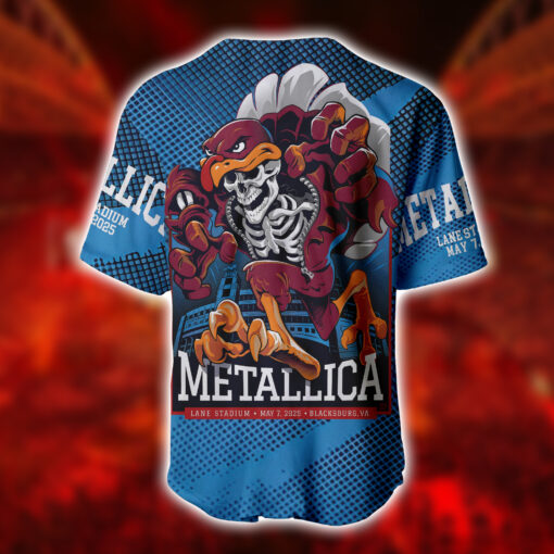 Metallica M72 Tour AOP Baseball Jersey Blacksburg May 7 2025 Lane Stadium Exclusive Merch 2