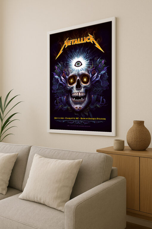 Metallica M72 Tour Poster Wall Art – Exclusive Concert Print – Charlotte 2025 Bank of America Stadium 3