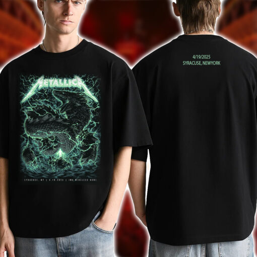 Metallica M72 Tour T Shirt – Pop‑Up Shop Exclusive Thunder Sea Dragon Design First Syracuse Show April 19 2025 at JMA Wireless Dome
