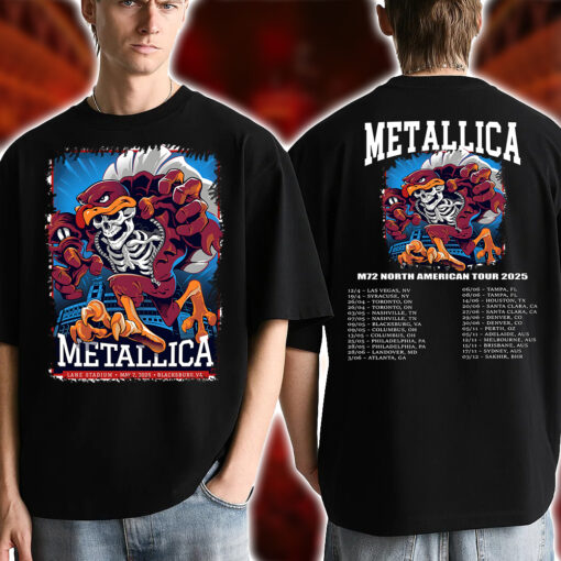 Metallica M72 Tour Unisex T Shirt Hokie Reaper Design Lane Stadium Blacksburg VA May 7 2025 4