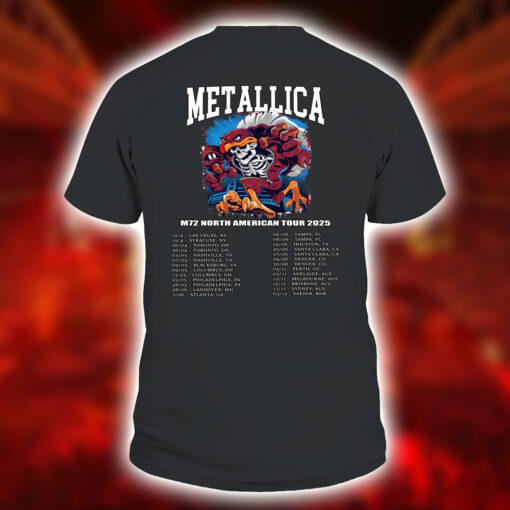 Metallica M72 Tour Unisex T Shirt – Hokie Reaper Design – Lane Stadium Blacksburg VA – May 7 2025 – Official Merch 2