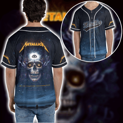 Metallica M72 World Tour Baseball Jersey Charlotte Concert Edition May 31 2025 1