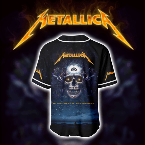 Metallica M72 World Tour Baseball Jersey Charlotte Concert Edition May 31 2025 3