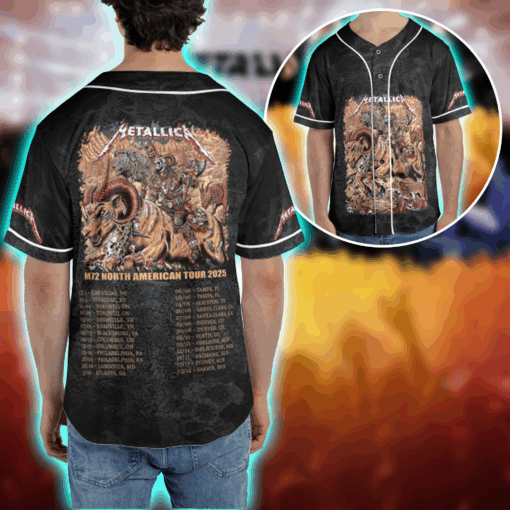 Metallica M72 World Tour Baseball Jersey Denver June 29  2025 at Empower Field at Mile High 1