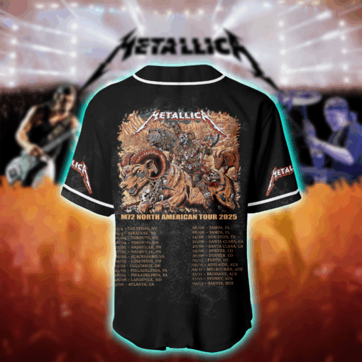Metallica M72 World Tour Baseball Jersey Denver June 29  2025 at Empower Field at Mile High 3