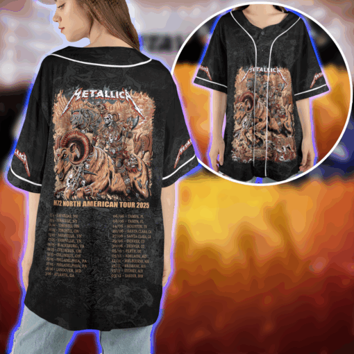 Metallica M72 World Tour Baseball Jersey Denver June 29  2025 at Empower Field at Mile High 5