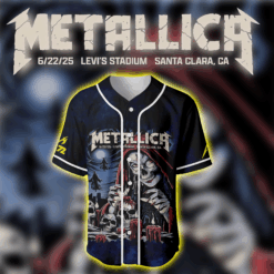 Metallica M72 World Tour Baseball Jersey Santa Clara June 22 2025 Levi’s Stadium Concert Merch 3