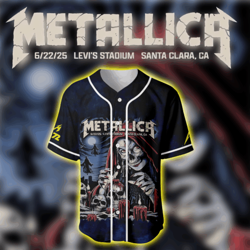 Metallica M72 World Tour Baseball Jersey Santa Clara June 22 2025 Levi’s Stadium Concert Merch 3