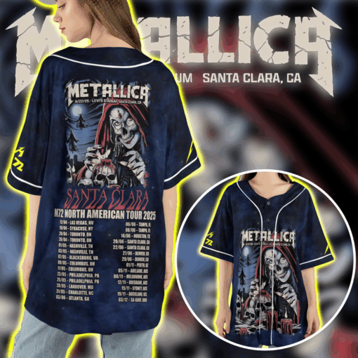 Metallica M72 World Tour Baseball Jersey Santa Clara June 22 2025 Levi’s Stadium Concert Merch 4