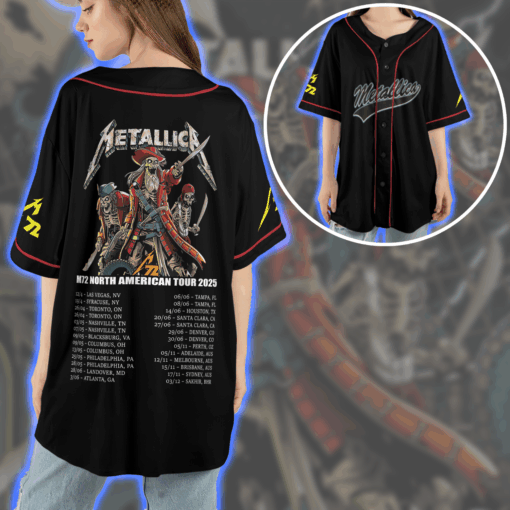 Metallica M72 World Tour Baseball Jersey Tampa Night 1 Exclusive June 6 2025 at Raymond James Stadium 2