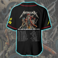 Metallica M72 World Tour Baseball Jersey Tampa Night 1 Exclusive June 6 2025 at Raymond James Stadium 4