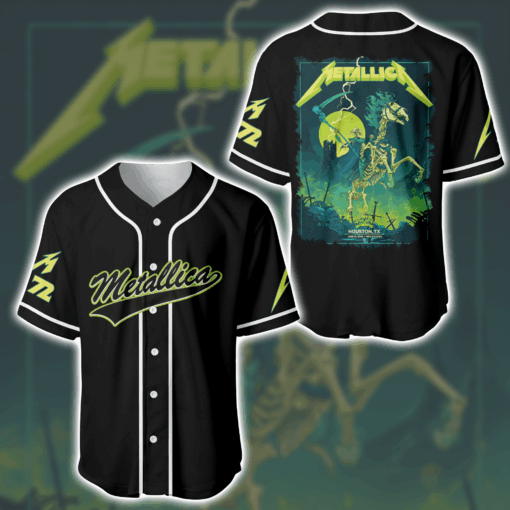 Metallica M72 World Tour Houston Baseball Jersey No Repeat One Night Show June 14 2025 2