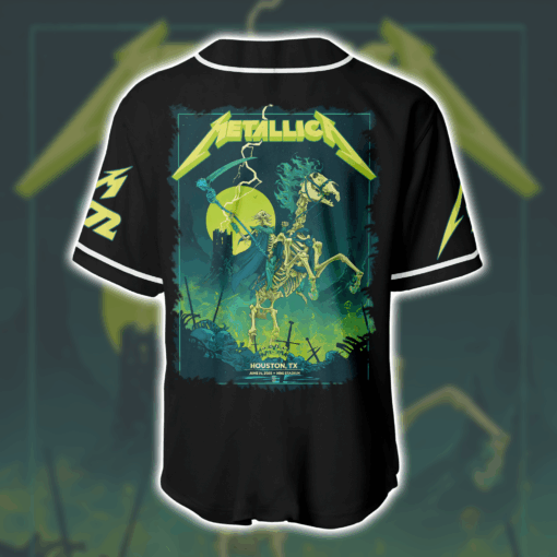 Metallica M72 World Tour Houston Baseball Jersey No Repeat One Night Show June 14 2025 5