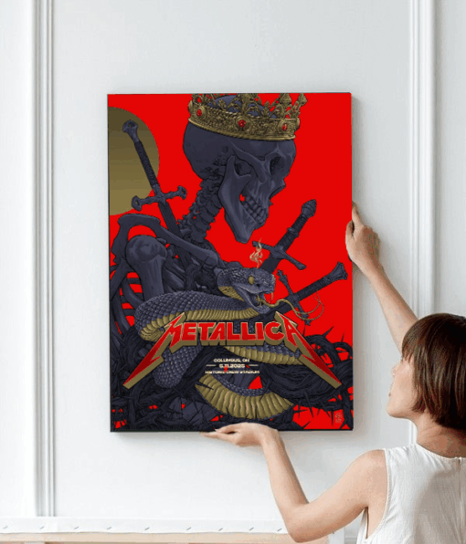 Metallica M72 World Tour Poster Canvas Wall Art – Sonic Temple Columbus No Repeat Weekend – May 11 2025