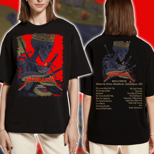Metallica M72 World Tour Unisex T Shirt No Repeat Weekend Columbus May 11 2025 at Sonic Temple 2
