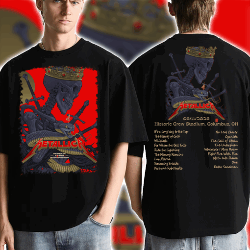 Metallica M72 World Tour Unisex T Shirt No Repeat Weekend Columbus May 11 2025 at Sonic Temple 3