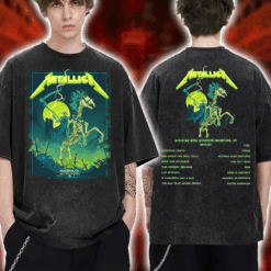 Metallica M72 World Tour Vintage Washed T‑Shirt Tour Exclusive Merch Skull Flame Graphic Retro Style Houston June 14 2025 at NRG Stadium