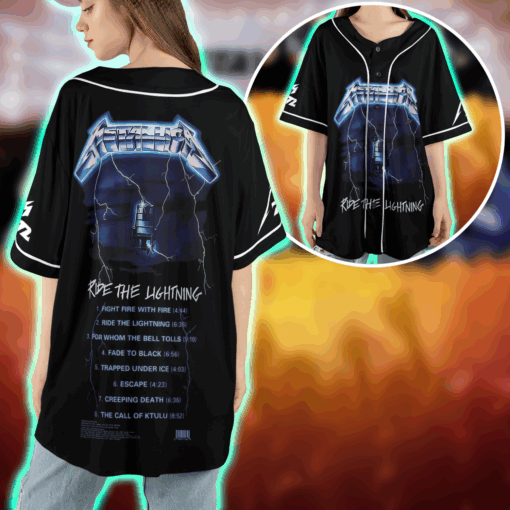 Metallica Ride the Lightning 1984 Tour Baseball Jersey Vintage Album 2