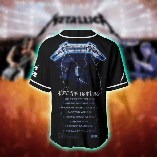 Metallica Ride the Lightning 1984 Tour Baseball Jersey Vintage Album 3