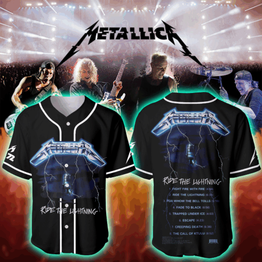 Metallica Ride the Lightning 1984 Tour Baseball Jersey Vintage Album 5