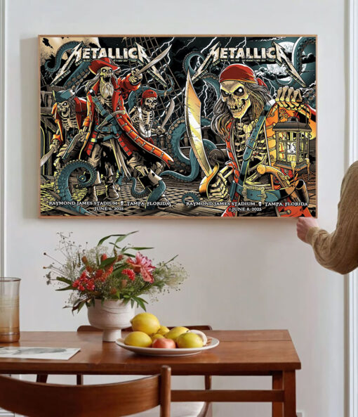 Metallica Tampa Full Show Poster Canvas M72 World Tour Weekend Raymond James Stadium June 6 8 2025