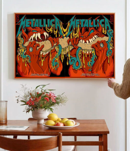 Philadelphia Metallica M72 World Tour Poster Canvas Wall Art No Repeat Weekend Full Show Edition May 2325 at Lincoln Financial Field 1