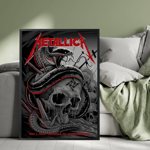1Metallica M72 World Tour 2025 Nashville Tennessee Poster May 1 at Nissan Stadium 2