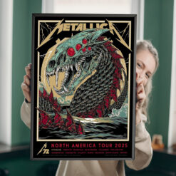 Metallica M72 North American Tour 2025 Syracuse Poster April 19 JMA Wireless Dome Jormungandr Skeleton Serpent 1