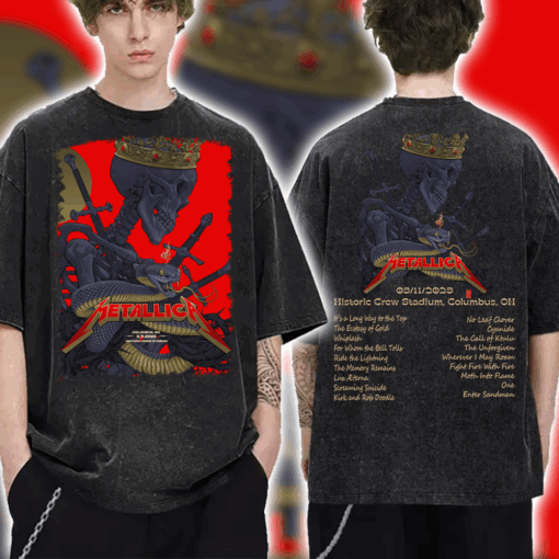Metallica M72 Tour Washed T Shirt Sonic Temple Festival Columbus May 11 2025